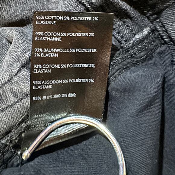 Free People SZ 30 Skinny Jeans Stretch Hi-Rise Frayed Hem We the Free Black Wash - Picture 11 of 11